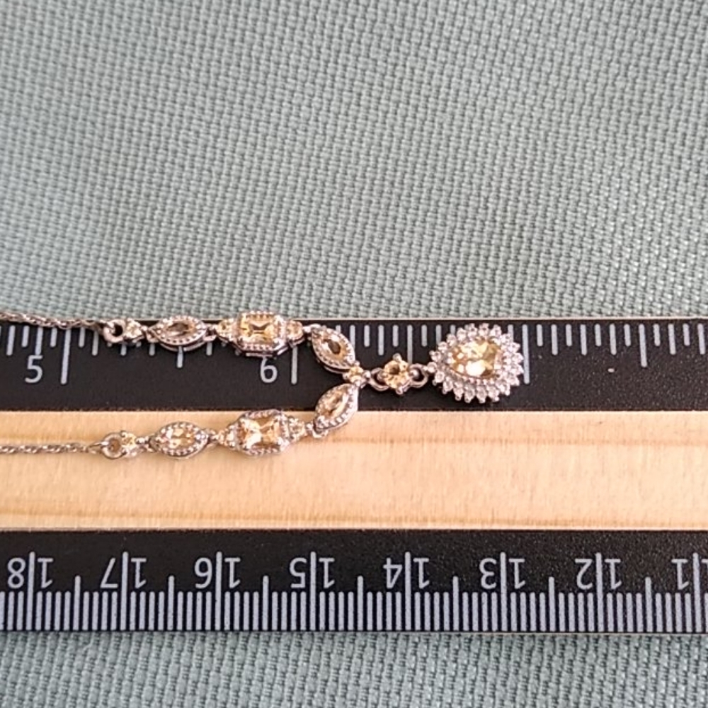 GOLDEN IMPERIAL TOPAZ, ZIRCON PRINCESS NECKLACE💘 - Picture 5 of 9